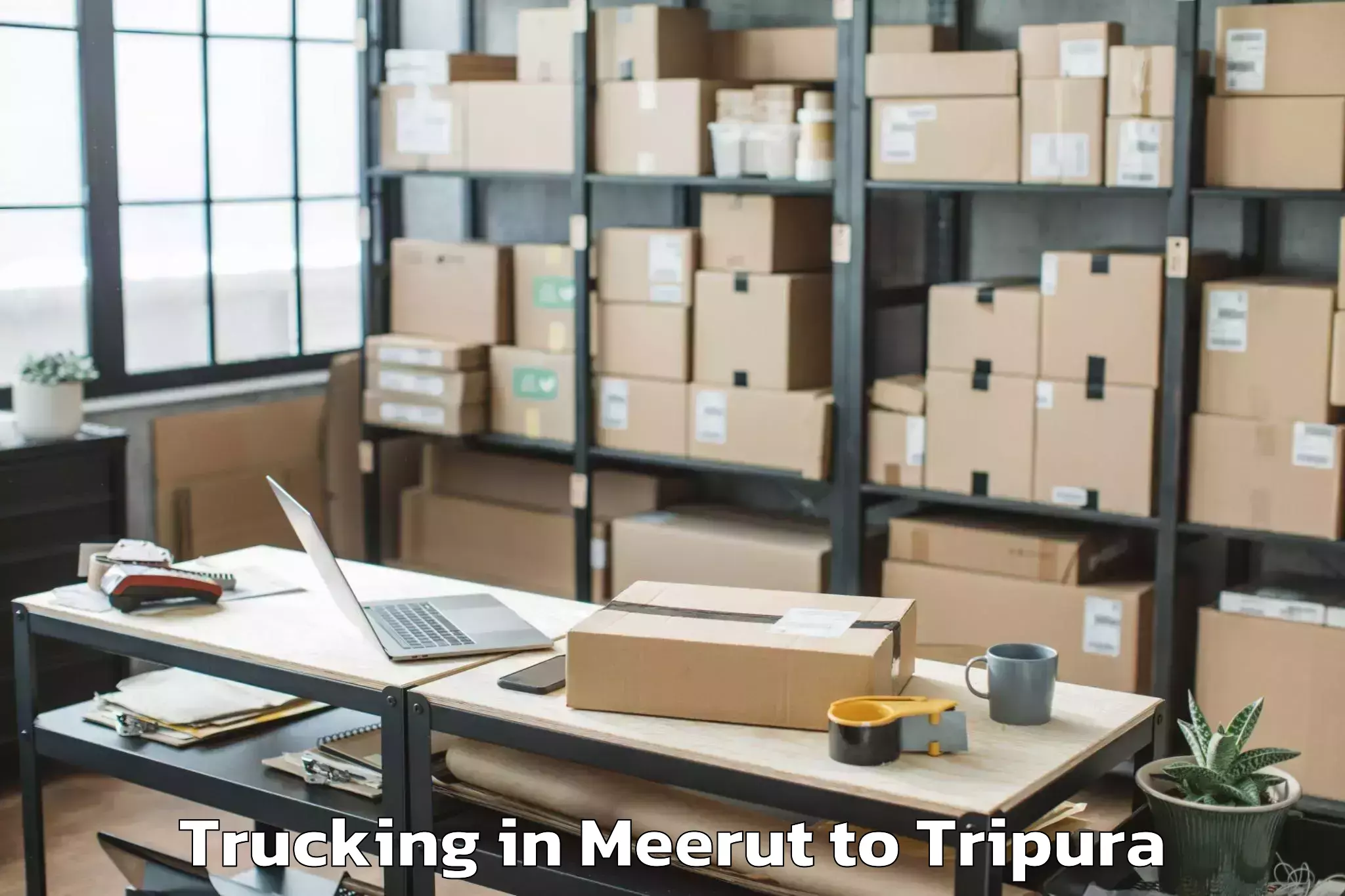 Get Meerut to Jampuijala Trucking